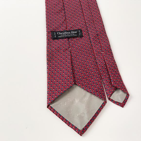 Christian Dior 100%‎ Silk Red Tie - Picture 7 of 8